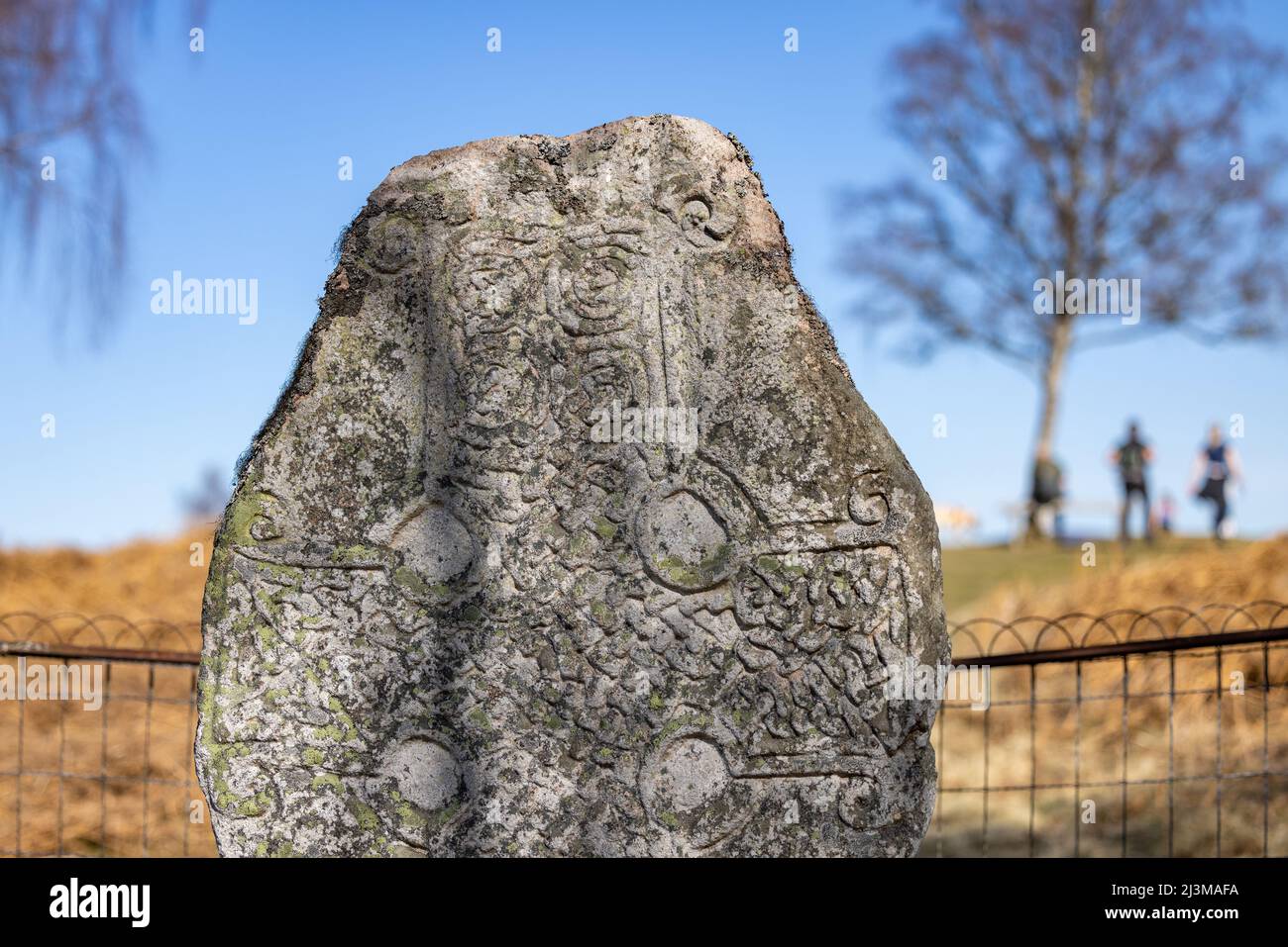 Kinord Cross Pictish Stone, in Scozia Foto Stock