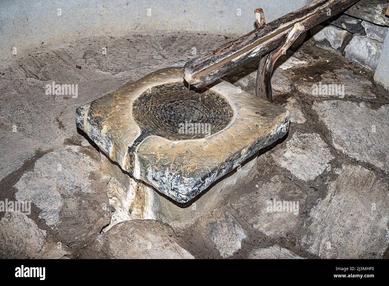 Fontana originale nella 'Sakramentskapelle', vicino a Giswil, Canton Obvaldo, Svizzera Foto Stock