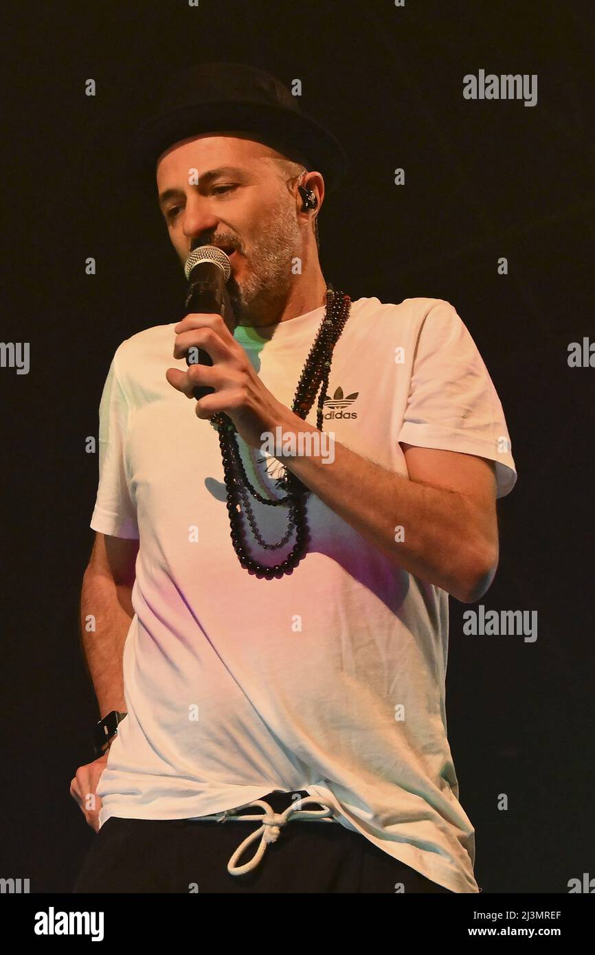 Roma, Italia. 08th Apr 2022. Samuel dei Subsonica durante il Concerto Microchip Temporale Tour 2022, 8 Aprile 2022, Atlantico, Roma, Italia. Credit: Independent Photo Agency/Alamy Live News Foto Stock