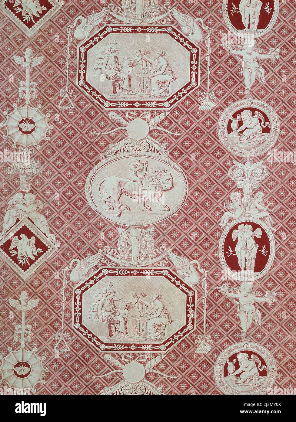 La Marchande d'Amour (il Merchant d'Amore), Francia, 1815/17. Progettato da Louis-Hippolyte Lebas, dopo Jacques Firmin Beauvarlet, stampato e prodotto da Christophe Philippe Oberkampf. Dettagli da un'illustrazione più grande, Foto Stock