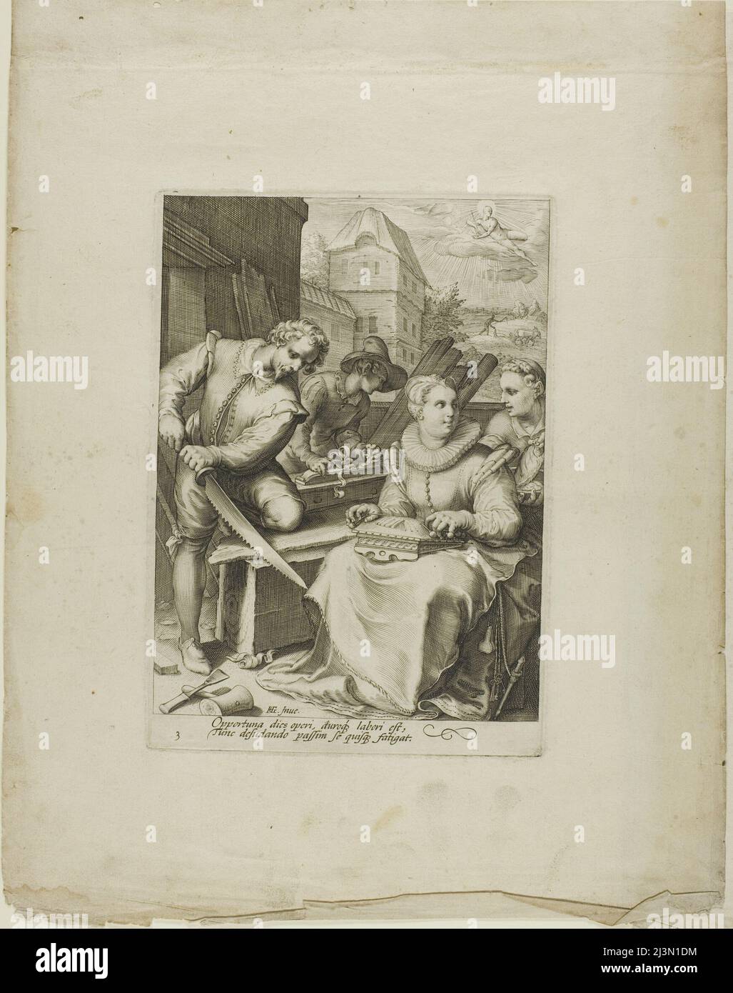 Mezzogiorno, piatto tre da quattro volte al giorno, c.1595. Foto Stock