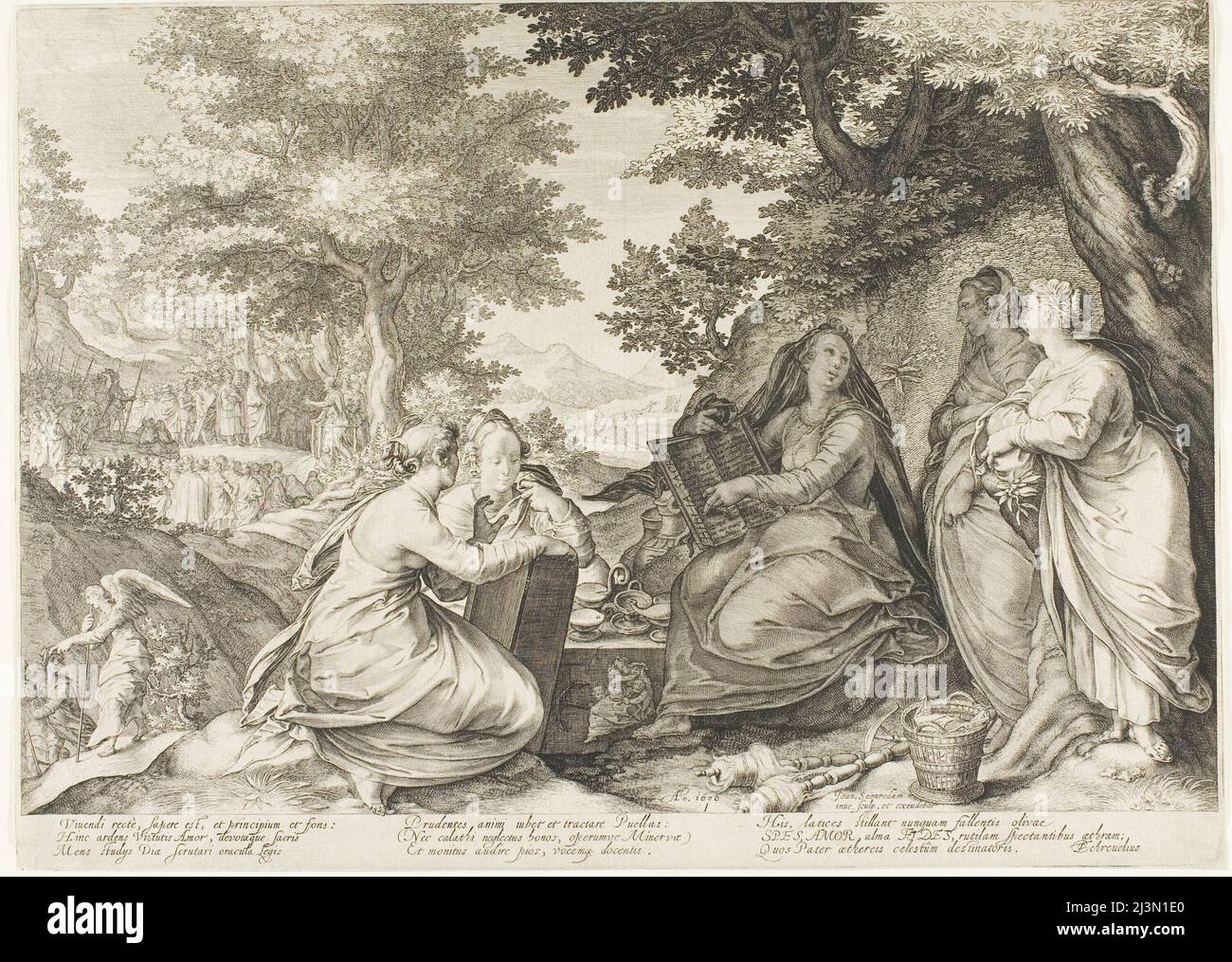 Piatto uno, da cinque Wise e cinque vergini stolti, 1606. Foto Stock
