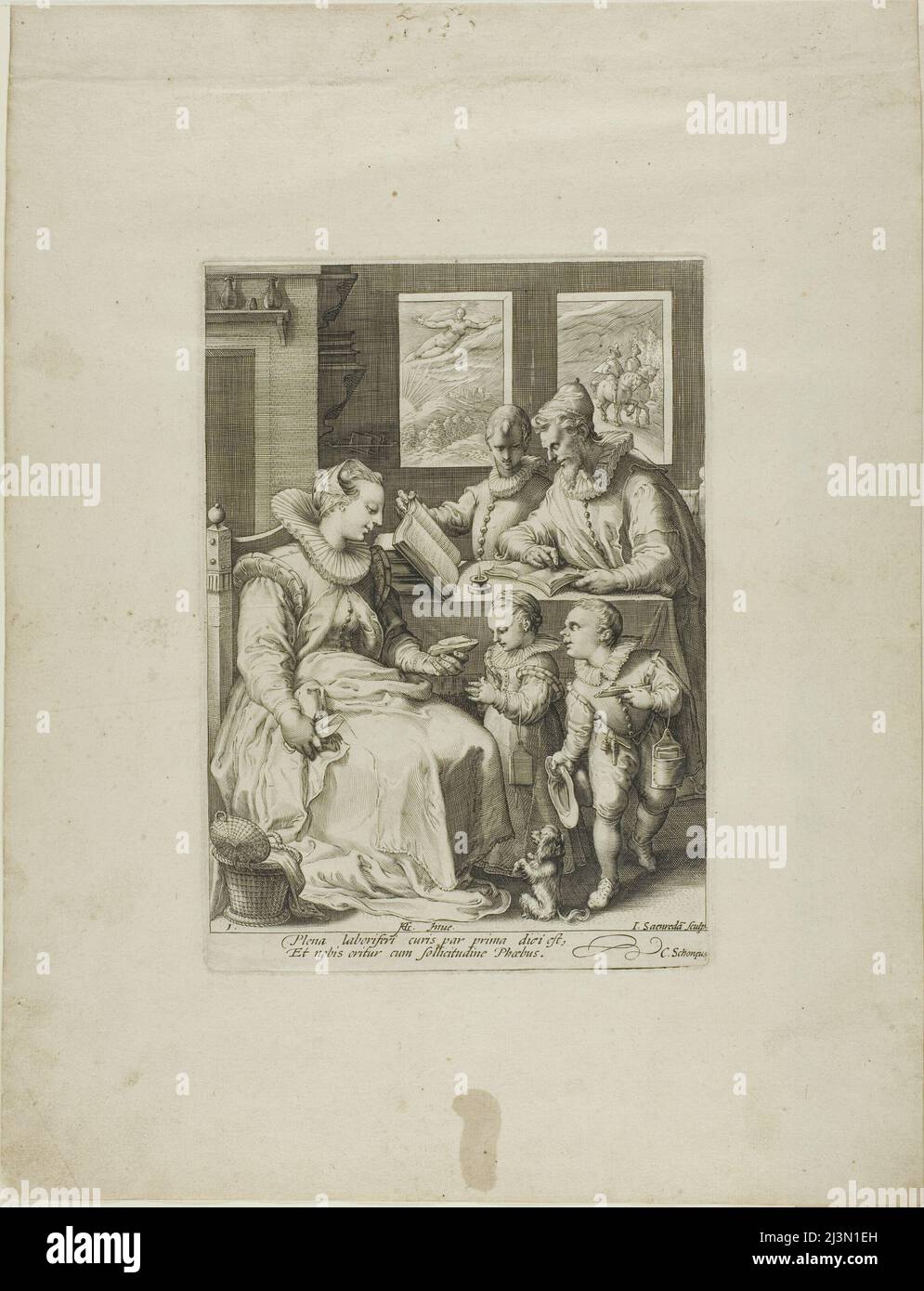 Mattina, piatto uno da quattro volte del giorno, c.1595. Foto Stock