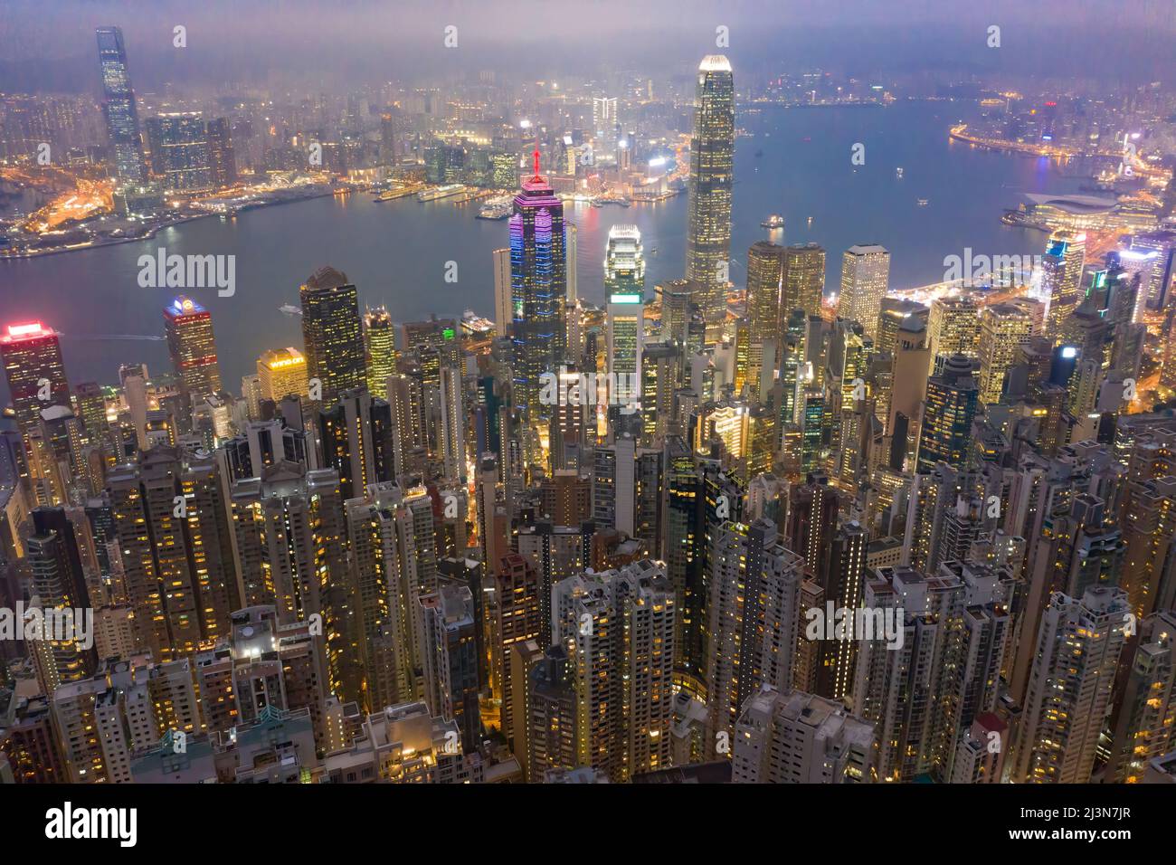 Vista notturna dell'Isola di Hong Hong Foto Stock