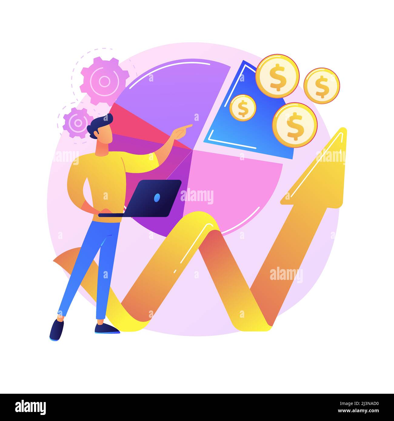 Strategia aziendale. Analisi di mercato, selezione di nicchia, conquista del mercato. Studio della segmentazione del mercato, pianificazione dello sviluppo aziendale. Ve Illustrazione Vettoriale