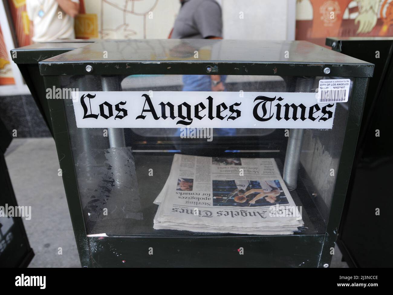 Los Angeles Times Newstand, Hollywood Boulevard, Los Angeles. Foto Stock
