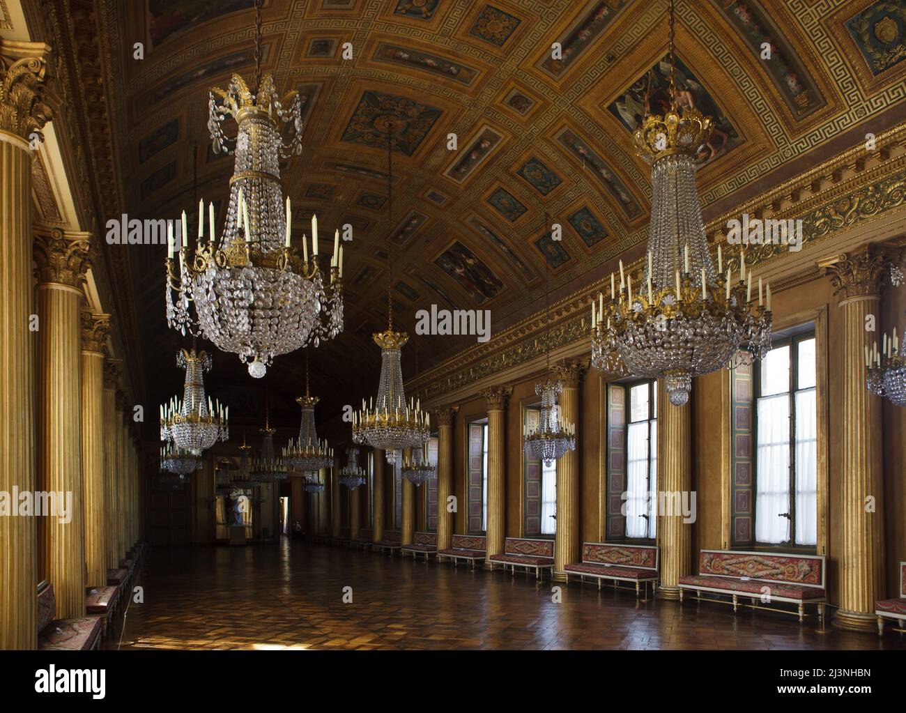 Sala da ballo (Galerie de Bal) presso l'Château de Compiègne di Compiègne, Francia. Foto Stock