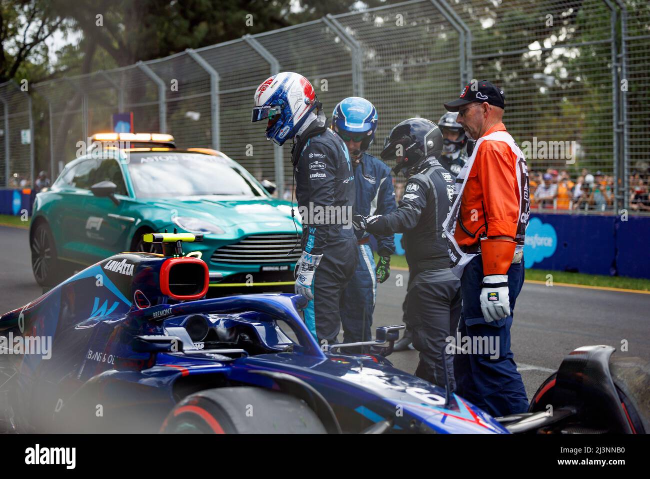 Melbourne, Australia . 09th Apr 2022. Nicholas Latifi (CAN) del team Williams si schianta in Qualifiche durante il Gran Premio di Formula uno australiano sul circuito Albert Park Grand Prix 9. Aprile, 2022. Credit: Corleve/Alamy Live News Foto Stock