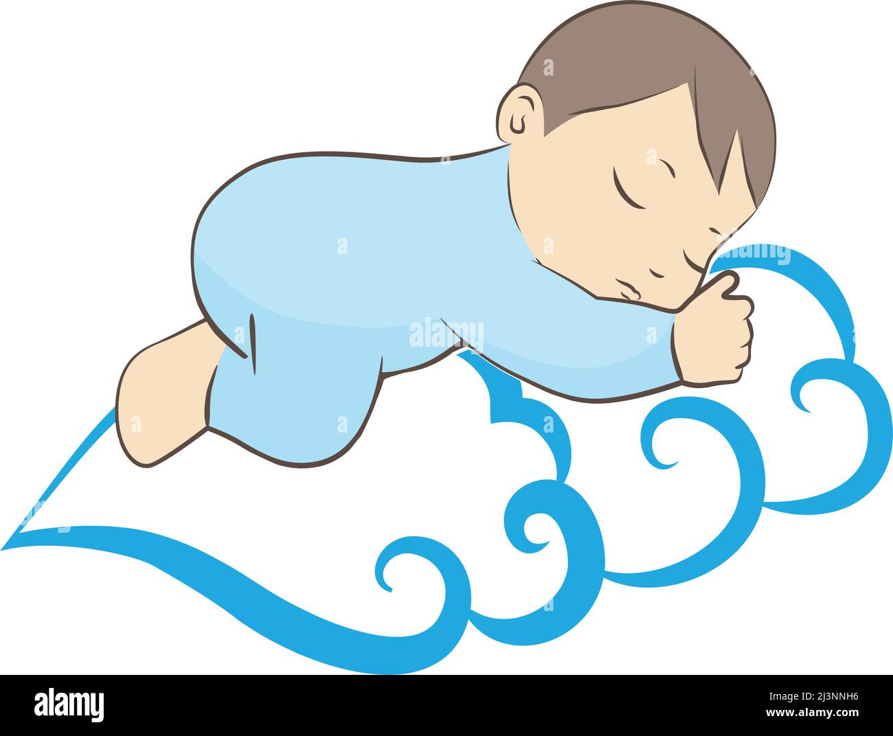 bambino che dorme, vettore Illustrazione Vettoriale
