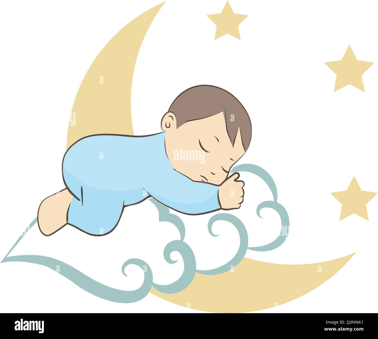 bambino che dorme, vettore Illustrazione Vettoriale
