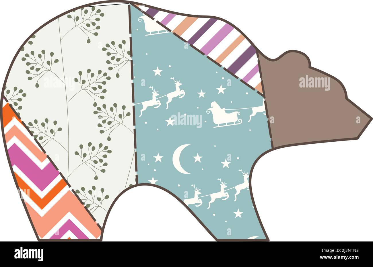 Animale giocattolo patchwork Illustrazione Vettoriale