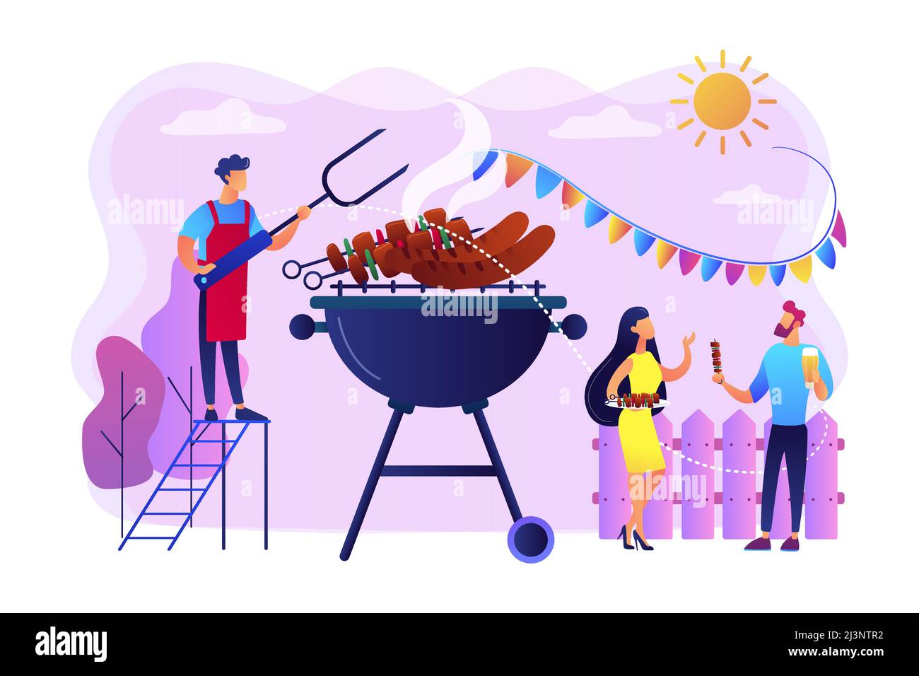 Amici che hanno barbecue nel cortile Immagini senza sfondo e Foto Stock  ritagliate - Alamy