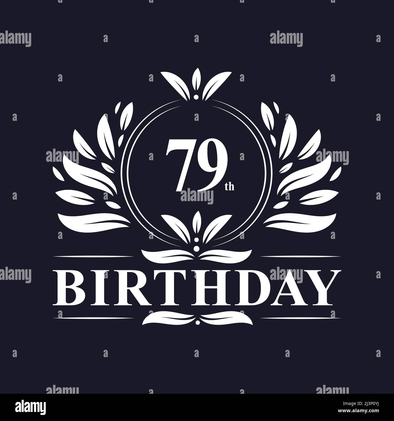 79th compleanno Design, lussuoso colore dorato 79 anni compleanno celebrazione. Illustrazione Vettoriale