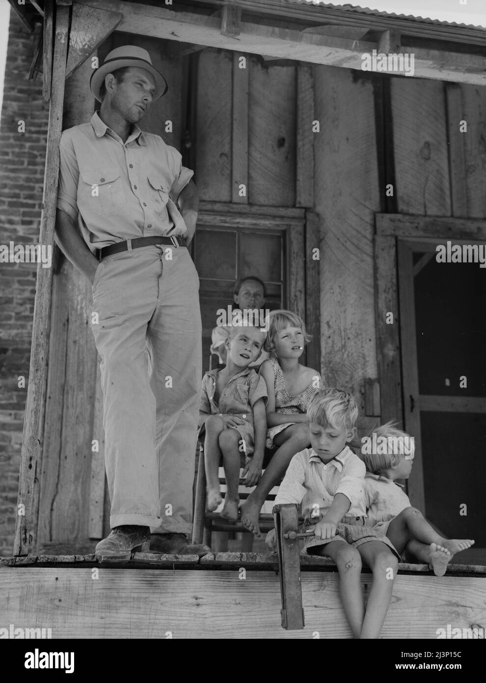 Famiglia di sharrecropper in cotone vicino a Cleveland, Mississippi. Foto Stock