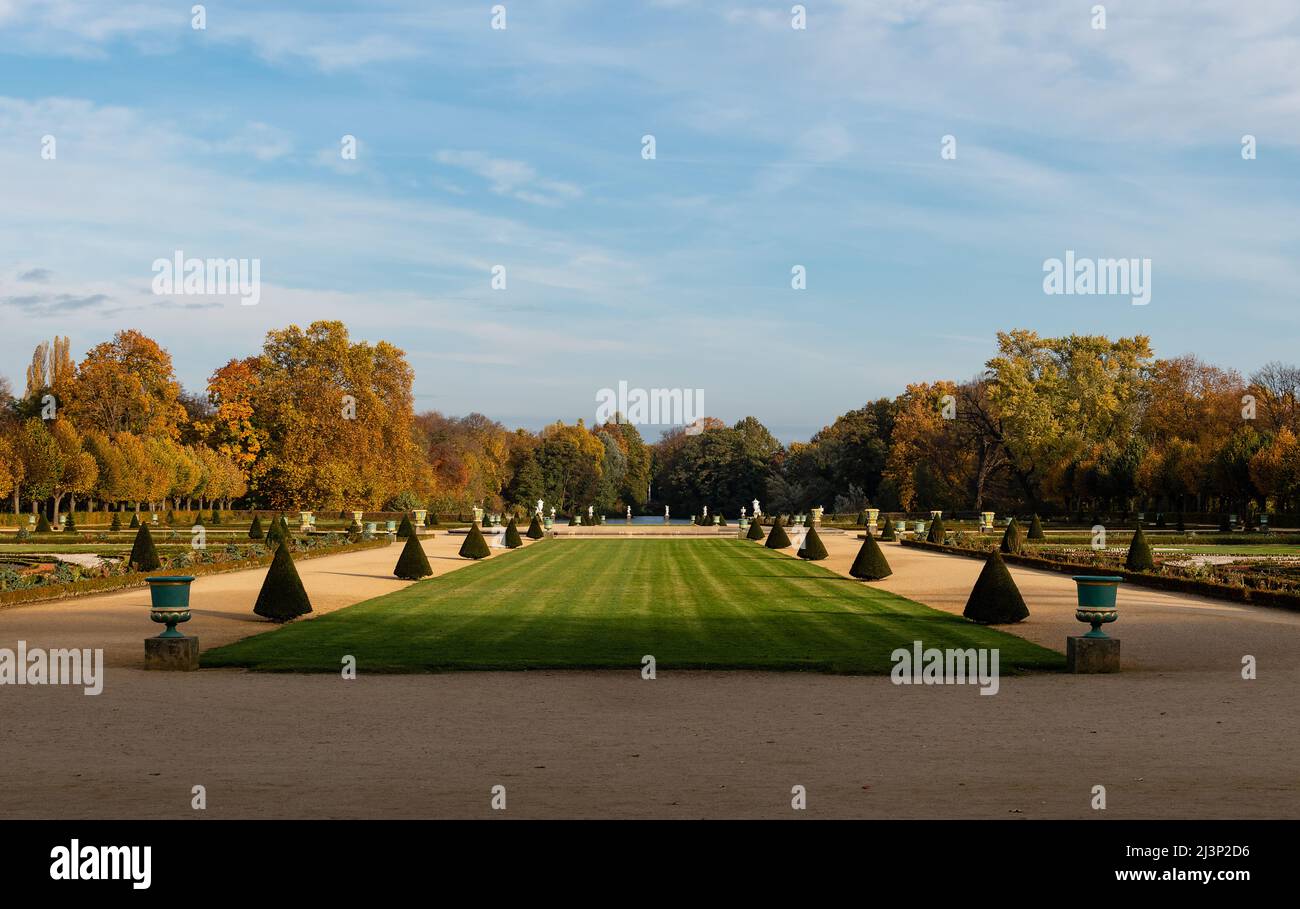 Il giardino del castello di Charlottenburg a Berlino, Germania in autum Foto Stock