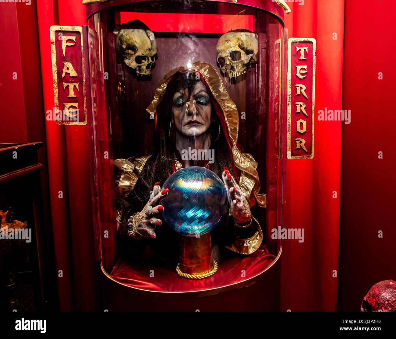 Old retro Gypsy Fortune Teller in mostra Foto Stock