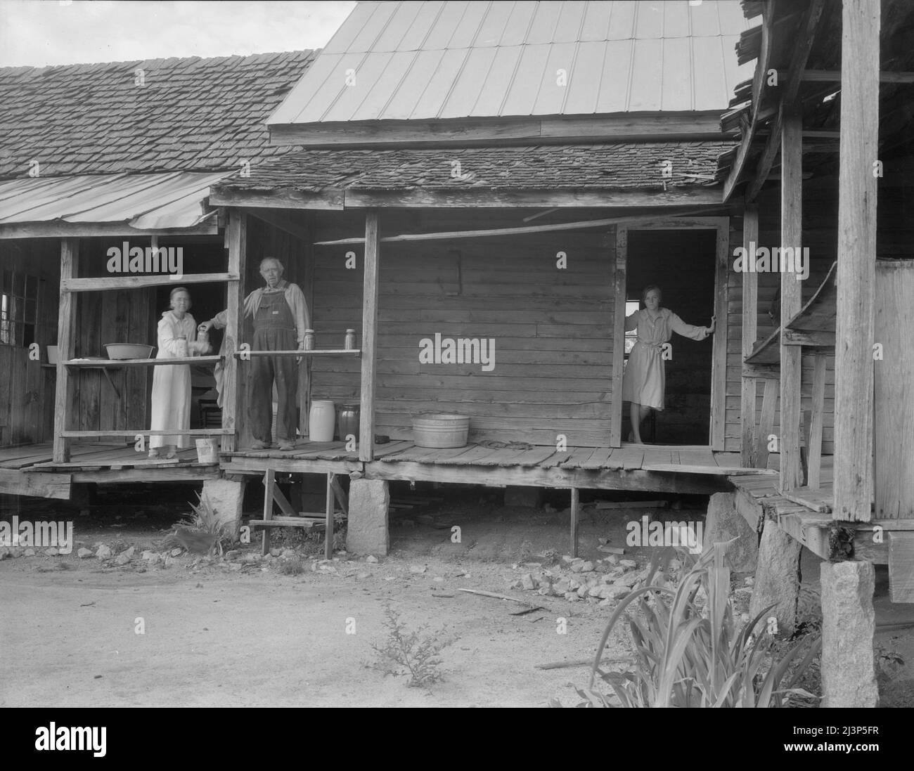 Casa di contadino che ha raccolto cotone per cinquant'anni sulla sua terra. Greene County, Georgia. Foto Stock