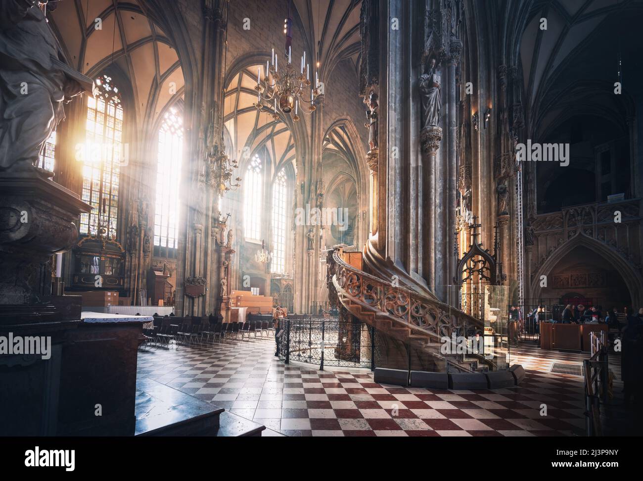 Interno della Cattedrale di Santo Stefano (Stephansdom) - Vienna, Austria Foto Stock