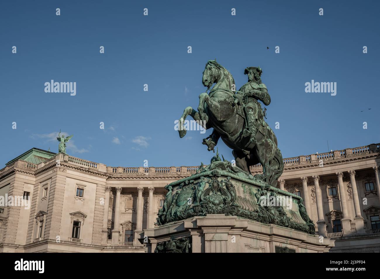 Statua del Principe Eugenio di Savoia a Heldenplatz - Vienna, Austria Foto Stock