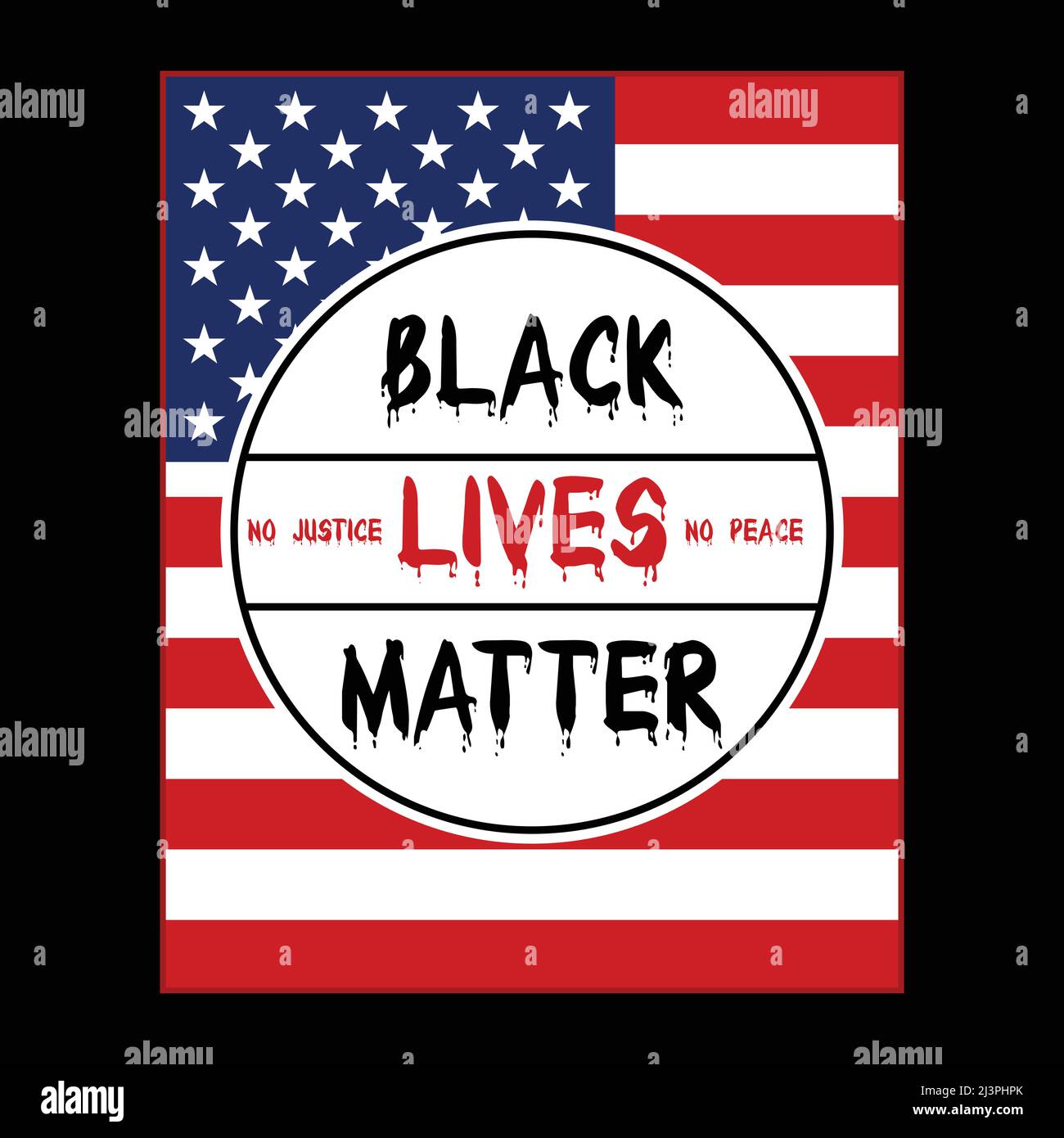 Le vite nere contano. Protesta Banner sul diritto umano del popolo nero negli Stati Uniti America. Illustrazione vettoriale. Poster icona e simbolo, Stop Racism. Illustrazione Vettoriale