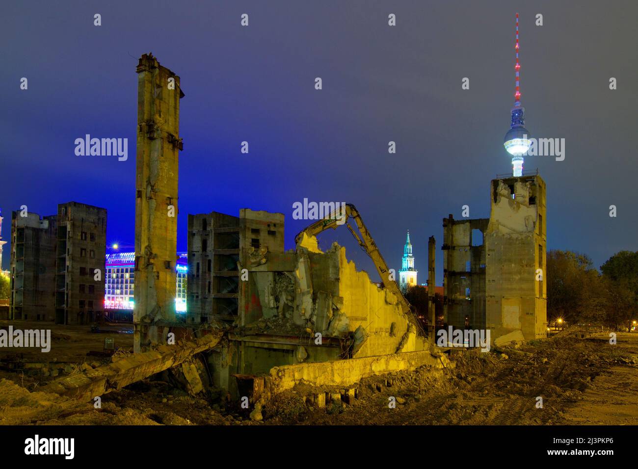 Berlino, Abriss Palast der Republik, demolizione del Palazzo della Repubblica Foto Stock