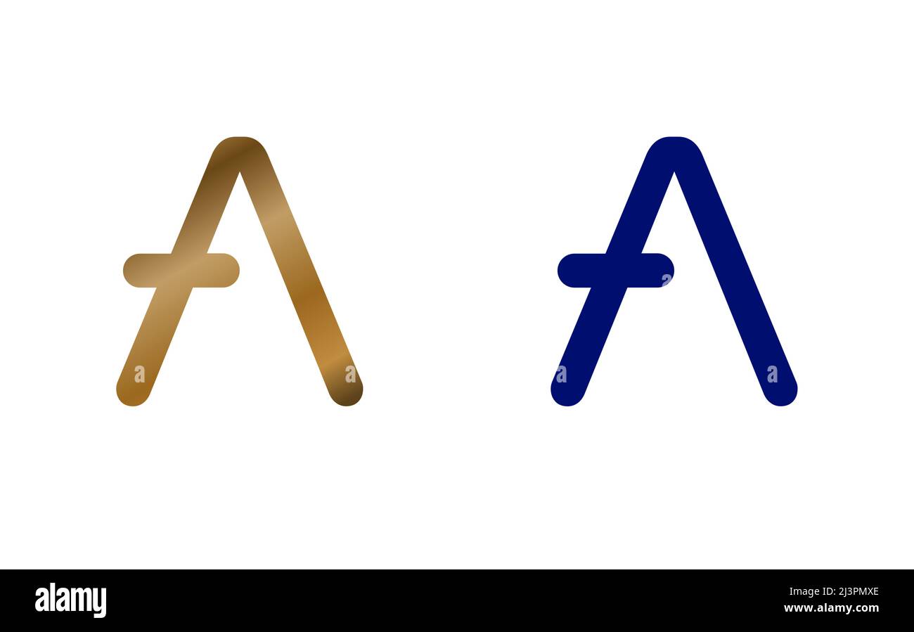 Simbolo di criptovaluta AAVE su sfondo bianco logo isolato. Illustrazione del concetto astratto 3D. Foto Stock
