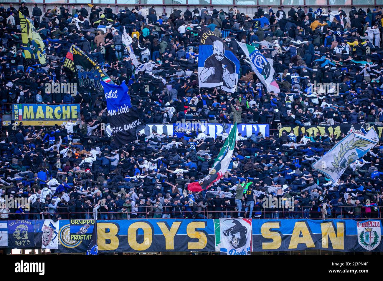 Milano, Italia - aprile 10 2022 - Inter-Hellas Verona serie A - Foto Stock