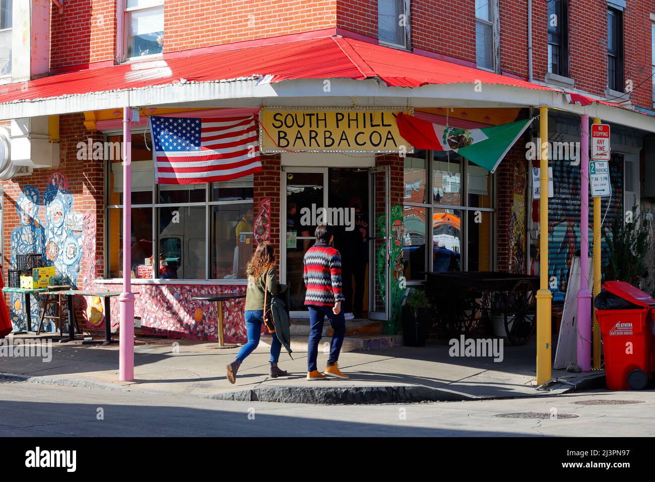 South Philly Barbacoa, 1140 S 9th St, foto di un ristorante messicano nel mercato italiano di Philadelphia. Pennsylvania Foto Stock