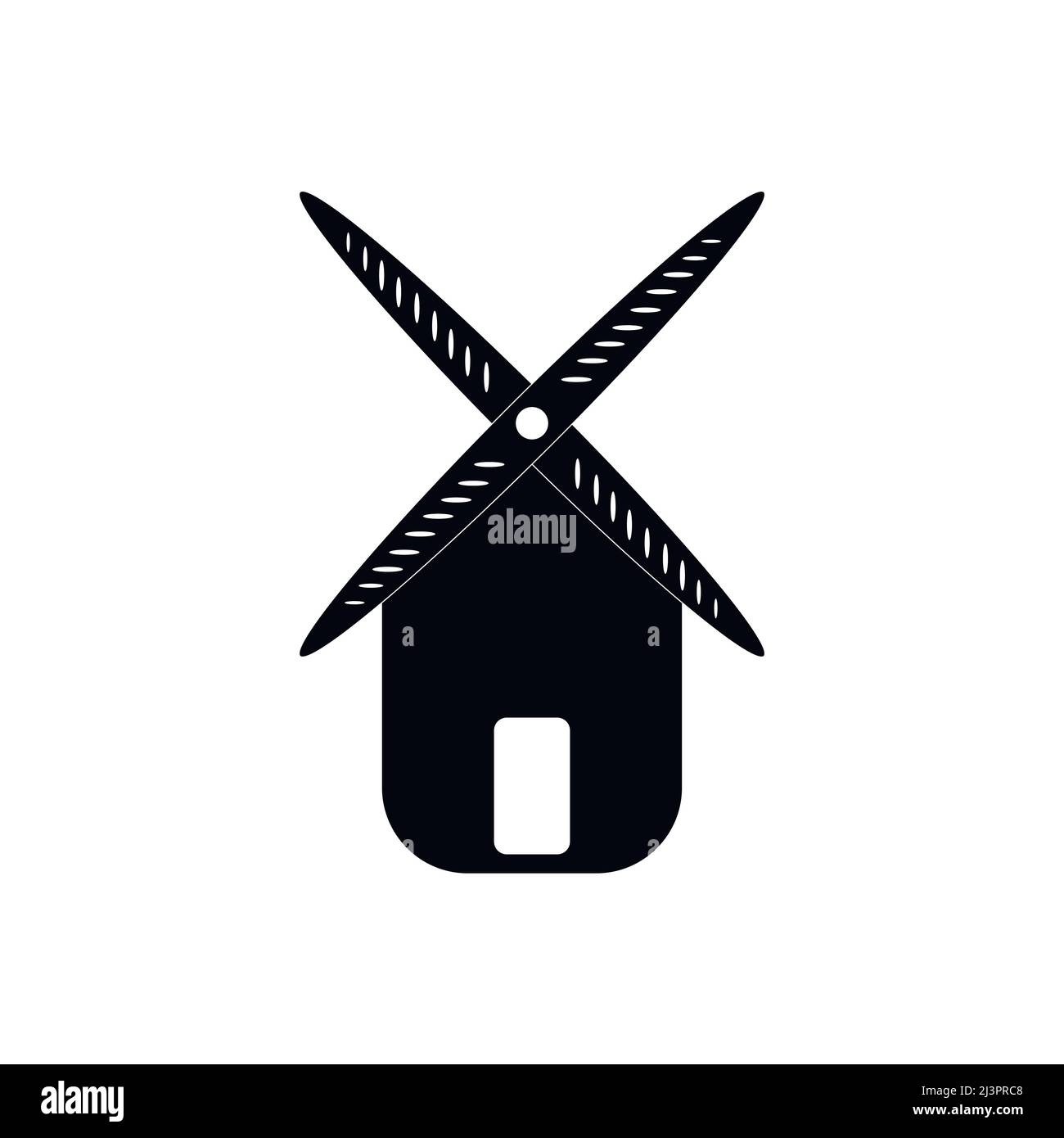 Mulino a vento, icona Mill, logo isolato su sfondo bianco Illustrazione Vettoriale