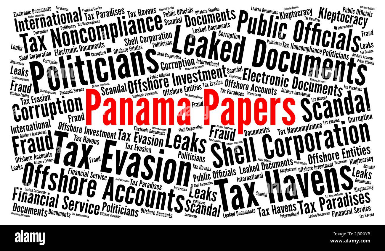 Panama papers parola nuvola concetto illustrazione Foto Stock