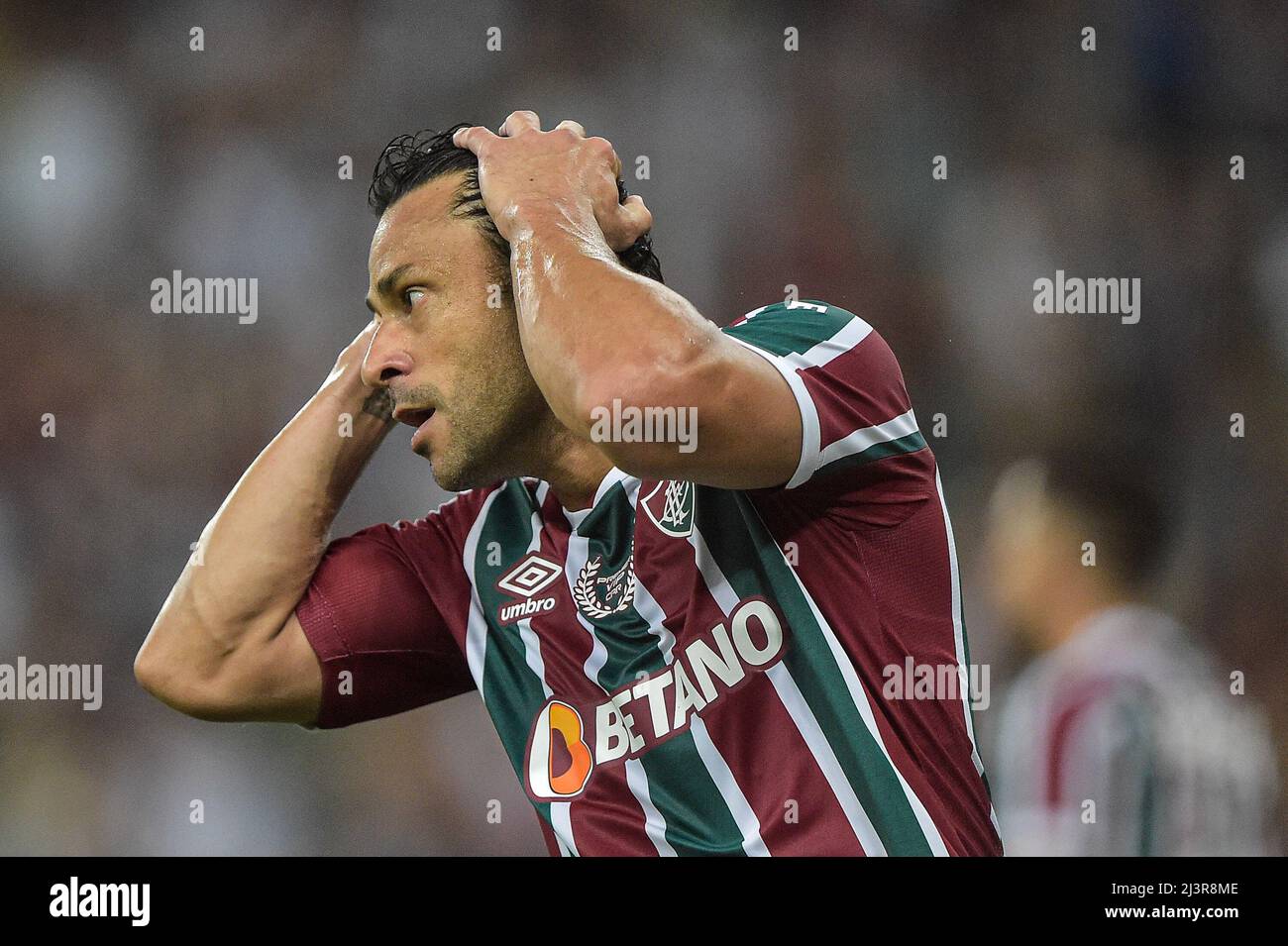 Rio de Janeiro, Brasile. 09th Apr 2022. RJ - Rio de Janeiro - 04/09/2022 - BRASILIANO A 2022, FLUMINENSE X SANTOS - il giocatore di Fluminense Fred si rammarica di aver perso un'occasione durante una partita contro Santos allo stadio Maracana per il campionato brasiliano A 2022. Foto: Thiago Ribeiro/AGIF Credit: AGIF/Alamy Live News Foto Stock