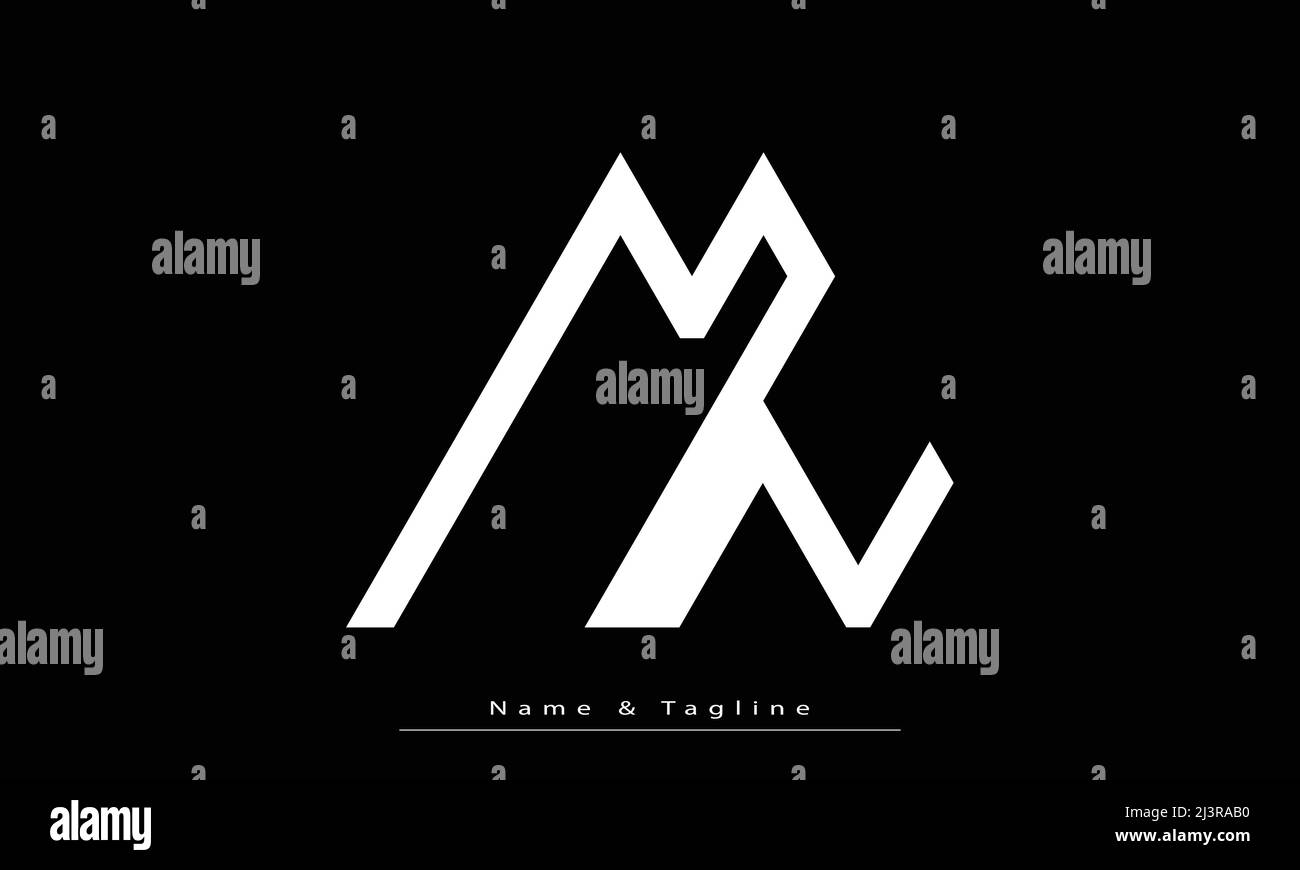 Lettere alfabetiche iniziali logo monogramma MN, NM Illustrazione Vettoriale