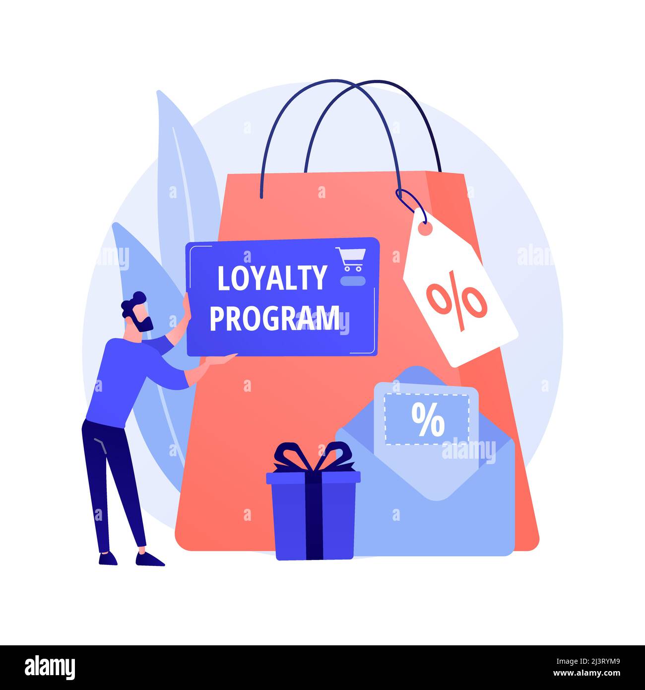 Sconti stagionali. Acquisto regali, visita boutique, shopping di lusso. Buoni promozionali per la riduzione dei prezzi, offerte speciali per le vacanze. Vettore i Illustrazione Vettoriale