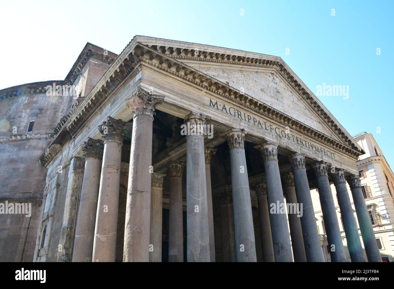 Vista sul pantheon di Roma Foto Stock
