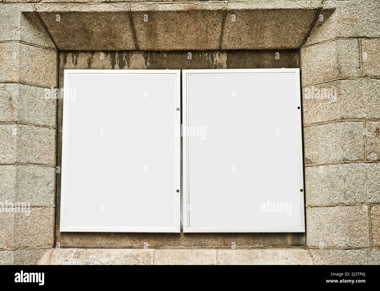 Abbastanza grande per tutti da vedere. Foto di due poster vuoti con spazio per aggiungere il testo. Foto Stock