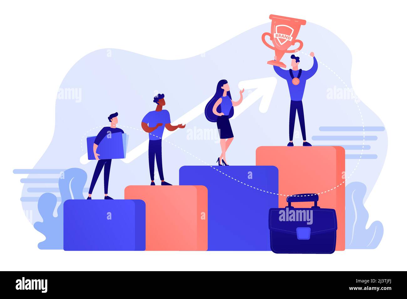 Miglior lavoratore, specialista. Sponsorizzazione di eventi. Vittoria dei dipendenti. Concorso con marchio, evento competitivo di marketing, concorsi organizzati per concetto di marchio. P. Illustrazione Vettoriale