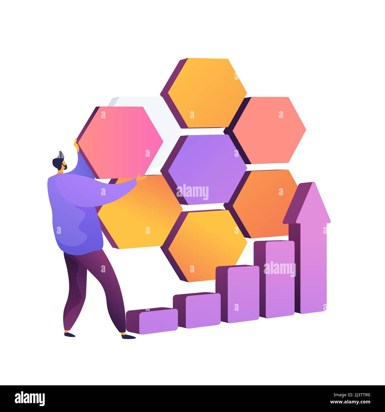 Segmentazione del mercato. Divisione aziendale, potenziale aziendale, mercato. Destinatari, clienti che scopre. Sottoinsieme, elemento di progettazione grafico a torta. Vettore è Illustrazione Vettoriale