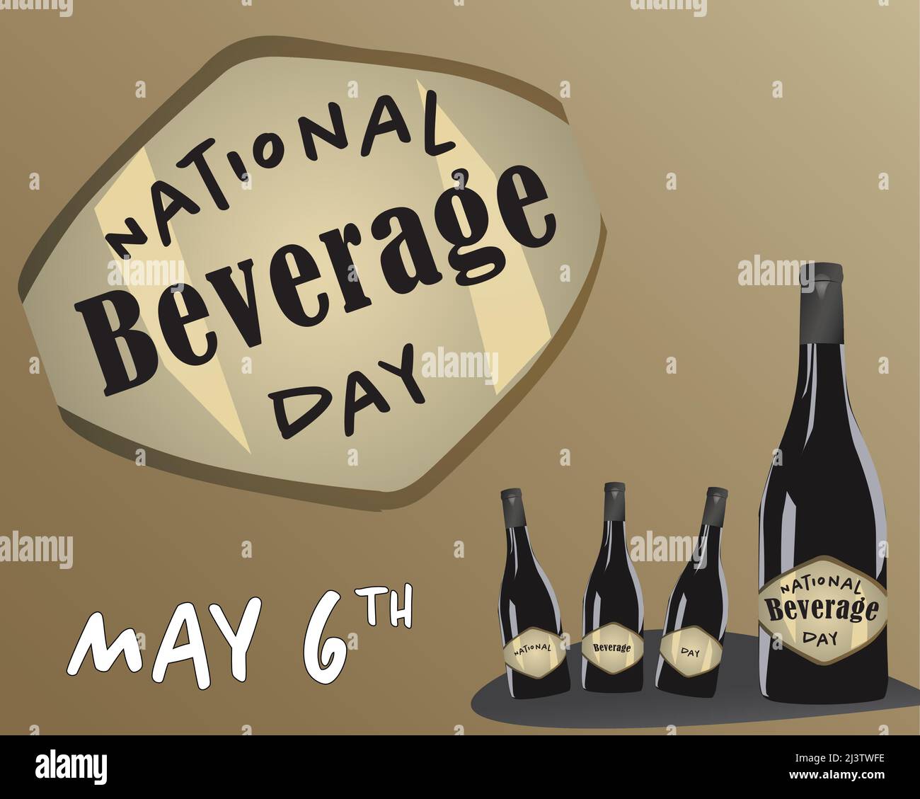 Banner o Poster Vector Illustration Design for National Beverage Day 6th maggio Illustrazione Vettoriale