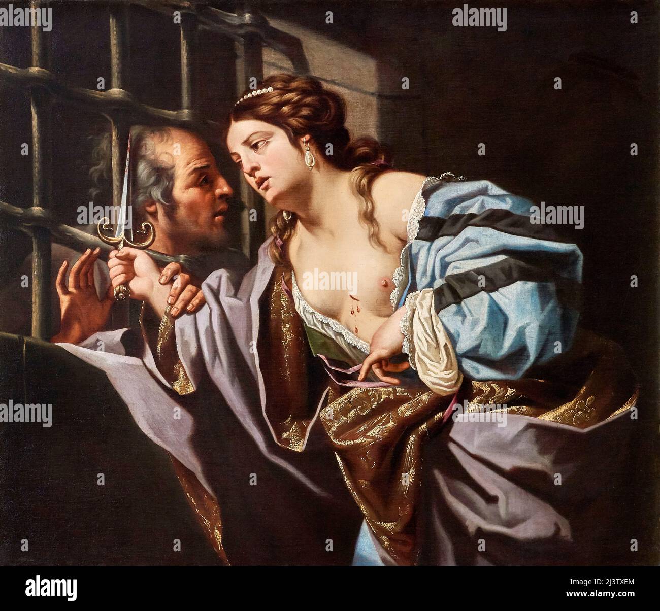 Arria pronuncia le parole “ Paete, non dolet “ - olio su tela - Luca Ferrari - 1640 - Guastalla (Re),Italia, Palazzo Ducale , Pinacoteca Marc Foto Stock