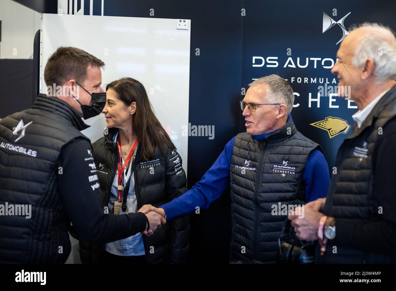 CHEVAUCHER Thomas, Direttore prestazioni DS, Portrait FOUCHER Béatrice, CEO DS Automobile, TAVARES Carlos, CEO del gruppo Stellantis, ritratto il FINOT Jean Marc, Senio VP Stellantis Motorsport, ritratto durante l’ePrix di Roma 2022, meeting 3rd del Campionato Mondiale di Formula e ABB FIA 2021-22, sul circuito Cittadino dell’EUR dal 8 al 10 aprile, a Roma, Italia - Photo Germain Hazard/DPPI Foto Stock