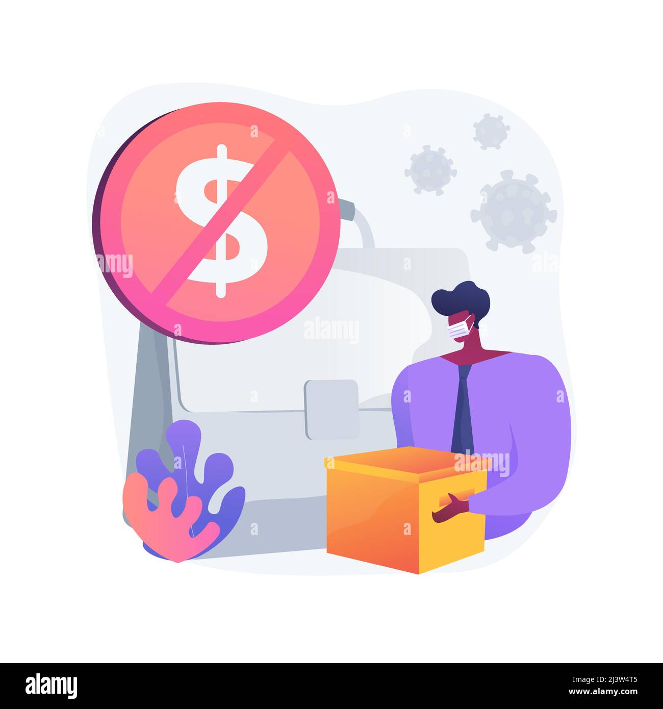 Illustrazione vettoriale del concetto astratto di disoccupazione. Tasso di disoccupazione temporaneo, ricerca di problemi di lavoro, statistiche sulle crisi economiche, processo di ricerca di posti di lavoro, Illustrazione Vettoriale