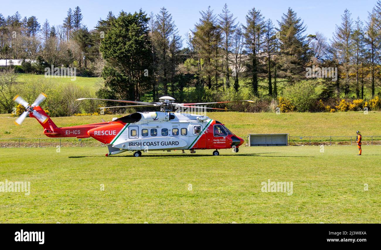 Irish Coast Guard Sikorsky S-92 Elicottero con ascensore medio Foto Stock