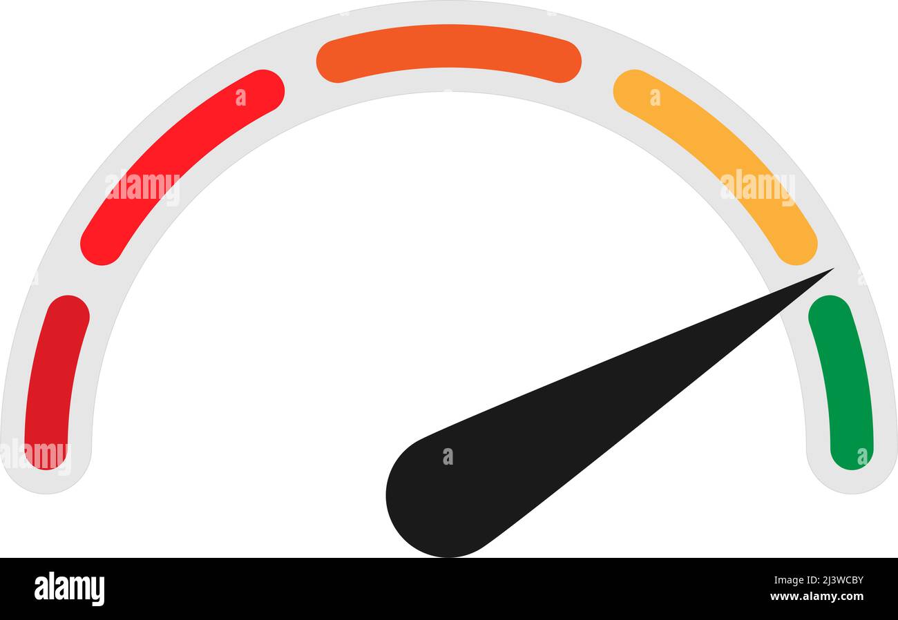 Indicatore, misuratore, icona indicatore di livello, simbolo. Illustrazione vettoriale di stock, grafica clip-art Illustrazione Vettoriale