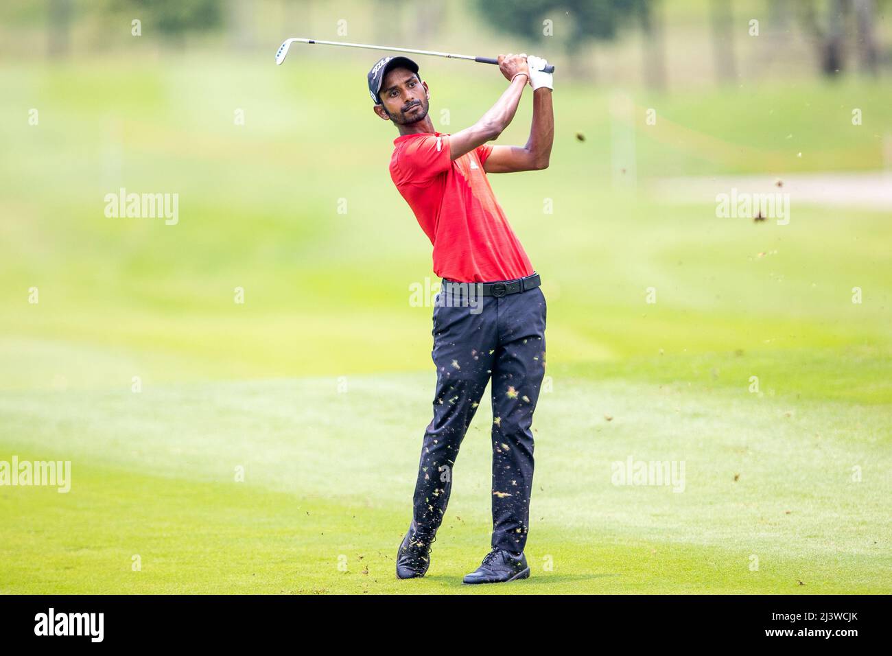 Pattaya Thailandia - Aprile 10: Rashid Khan of India durante il 4th e l'ultimo round della Trust Golf Asian Mixed Cup al Siam Country Club Waterside Course il 10 Aprile 2022 a Pattaya, Thailandia (Foto di Orange Pictures) Foto Stock