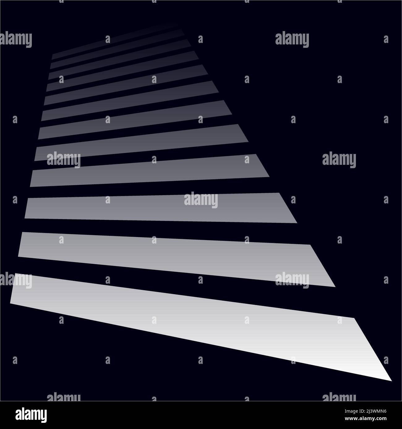 3d linee dinamiche, stipes in prospettiva che svaniscono, diminuiscono in orizzonte. Illustrazione vettoriale di stock, grafica clip-art Illustrazione Vettoriale