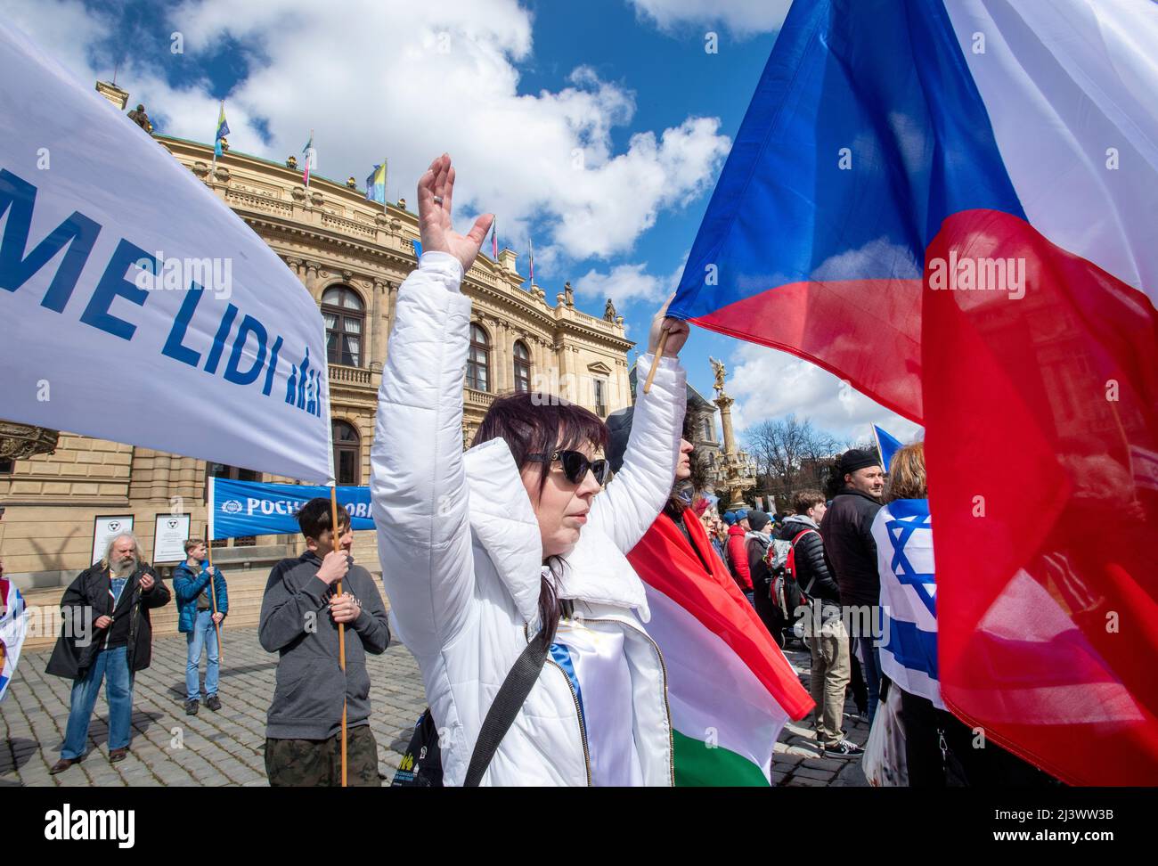 Praga, Repubblica Ceca. 10th Apr 2022. Il 10 aprile 2022 si è tenuto a Praga, Repubblica Ceca, un incontro di buona volontà con la Cultura contro l'antisemitismo, organizzato dall'Ambasciata cristiana Internazionale di Gerusalemme (ICEJ). Credit: Michaela Rihova/CTK Photo/Alamy Live News Foto Stock