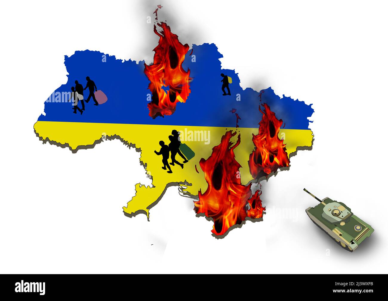 ucraina rifugiati in corsa Foto Stock