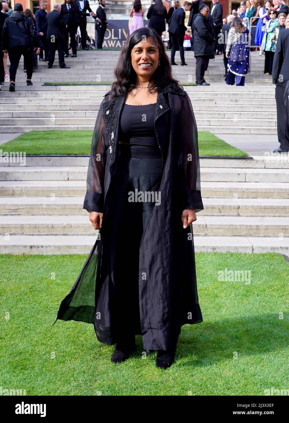 Lolita Chakrabarti partecipa ai Laurence Olivier Awards alla Royal Albert Hall di Londra. Data foto: Domenica 10 aprile 2022. Foto Stock