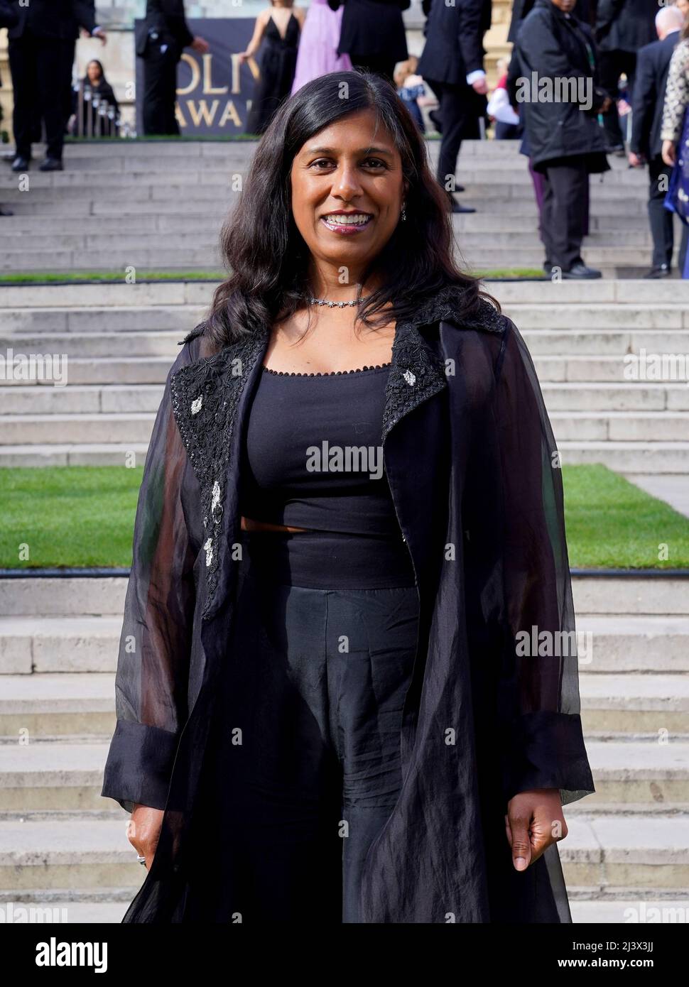 Lolita Chakrabarti partecipa ai Laurence Olivier Awards alla Royal Albert Hall di Londra. Data foto: Domenica 10 aprile 2022. Foto Stock