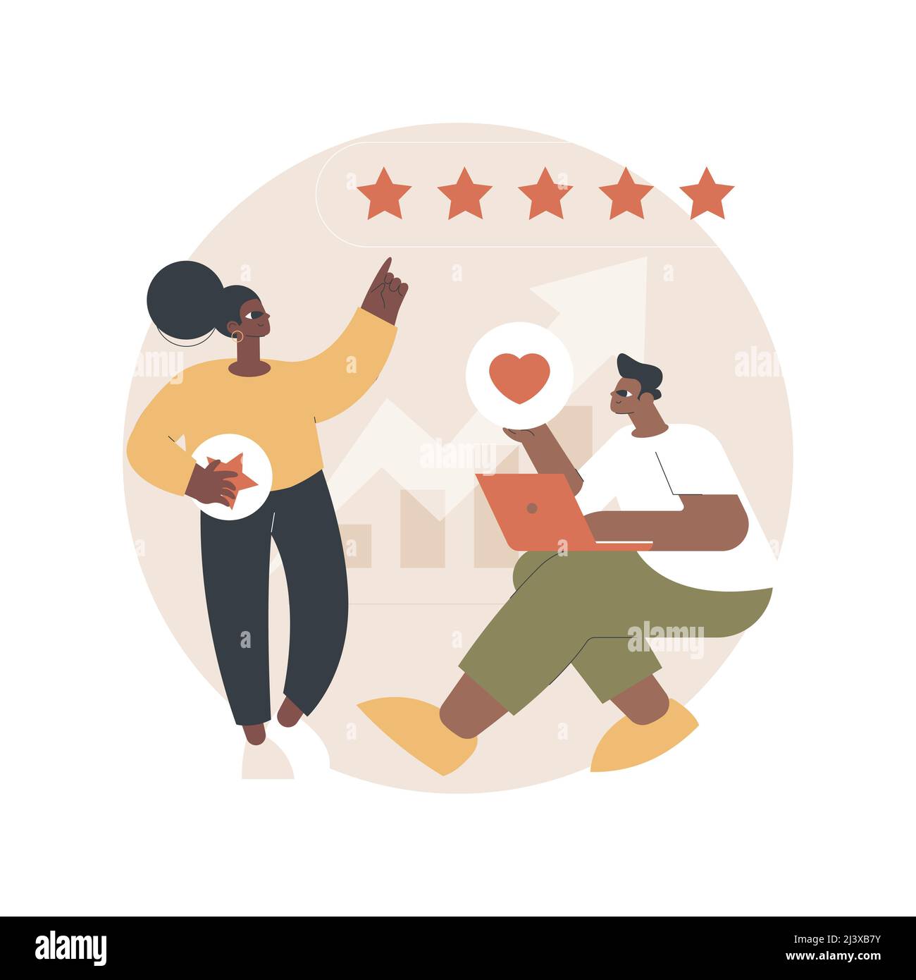 Classificazione del concetto astratto illustrazione vettoriale. Scala di valutazione, valutazione della qualità, prodotto di alto livello, contenuto di alto livello, analisi del punteggio, valutazione pr Illustrazione Vettoriale